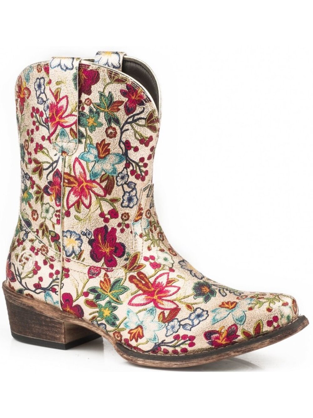 Roper Ingrid Snip Toe Floral Western Booties Size 8 New With Tags - Picture 5 of 16